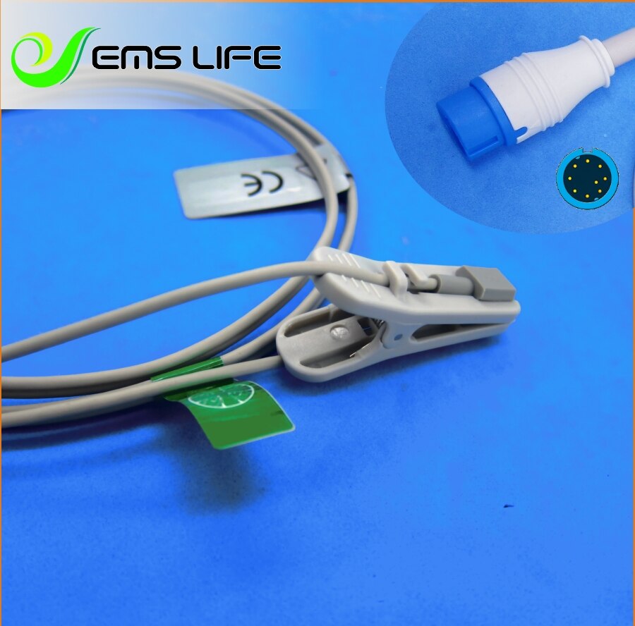 Lange Kabel Awt Volwassen Vinger Clip Spo2 Sensor Voor Biolight A8, A9 Digitale Serie: Adult ear clip