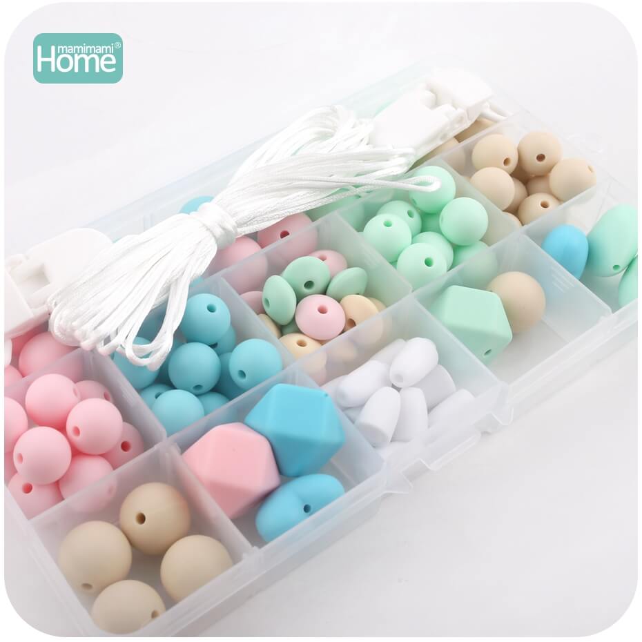 MamimamiHome Siliconen Hout Kralen Verpleging Ketting DIY Tandjes Kit Geometrische Hexagon Hout Kralen Tandjes Kettingen Baby Rammelaar: type 8