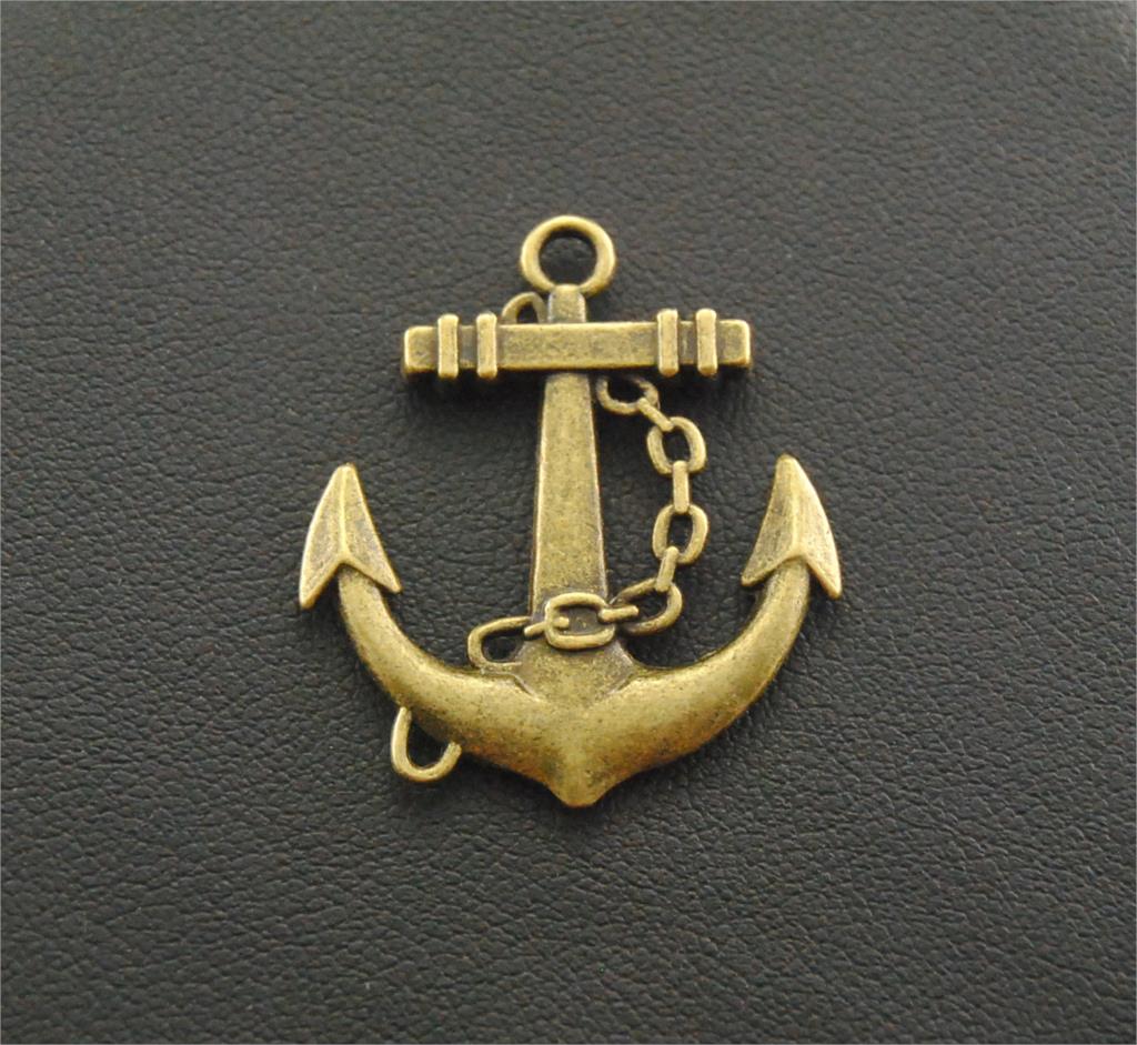 Breloques en forme d'ancre épaisse, faites à la main, pendentifs pour bijoux, 3 couleurs, 10 pièces/lot, A26/A30/A747