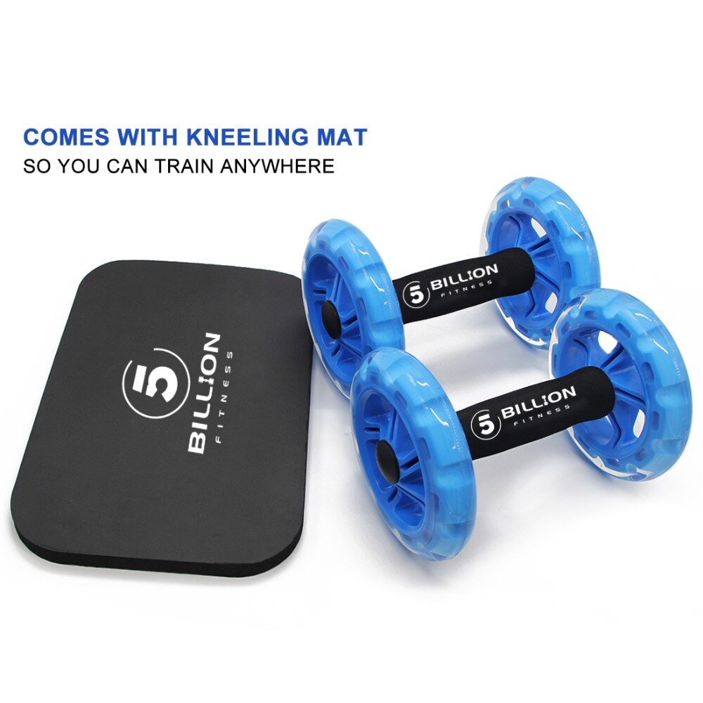 5-BILLION Fitness-Rodillo Abdominal con ruedas dobles máquina de cintura Abdominal-Barra de soportes de flexión con almohadilla, 1 par