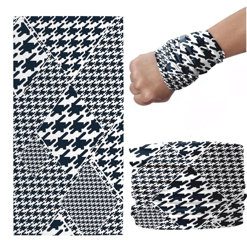 3D imprimé pied-de-poule foulard Plaid magie sport Hijab écharpe bracelet accessoire cheveux pour femme masque anti-poussière en plein air: style4