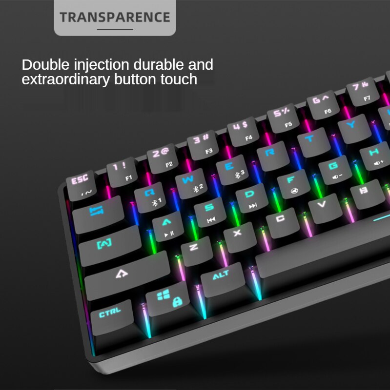 RGB Gaming Mechanical Keyboard Wired 61 Key Small Game Keyboard LED Backlight Red Blue Switch For Gamer Laptop PC Computer