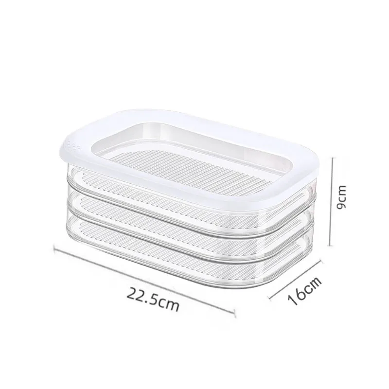 Contenedor de carne para nevera, almuerzo con tocino, contenedor de carne para refrigerador, contenedores de preparación de comida, cajas apilables de almacenamiento de alimentos con tapa: Morado