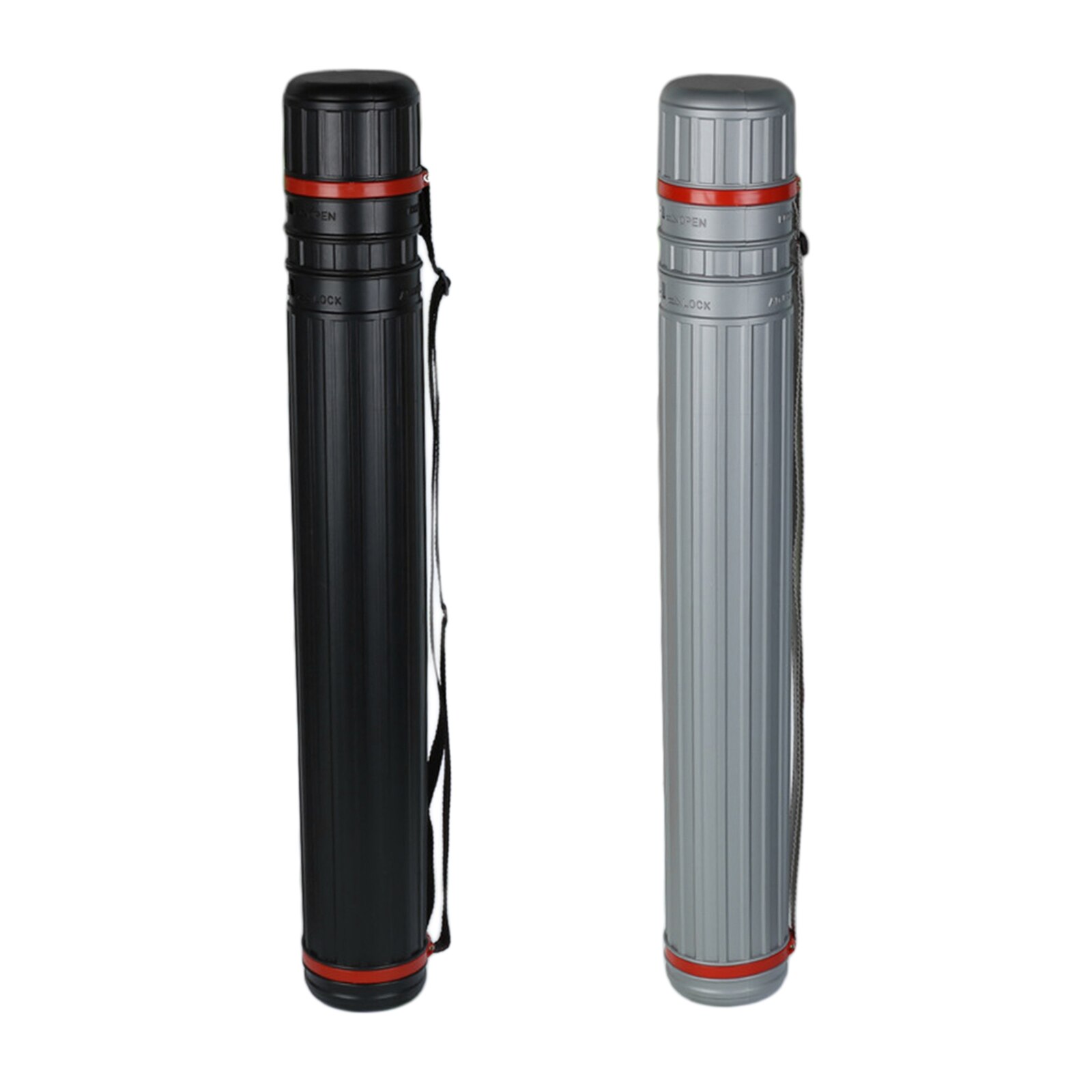 Plastic Telescoping Poster Artwork Drawings Document Paper Picture Storage Tube Scroll Holder Carrying Case with Strap