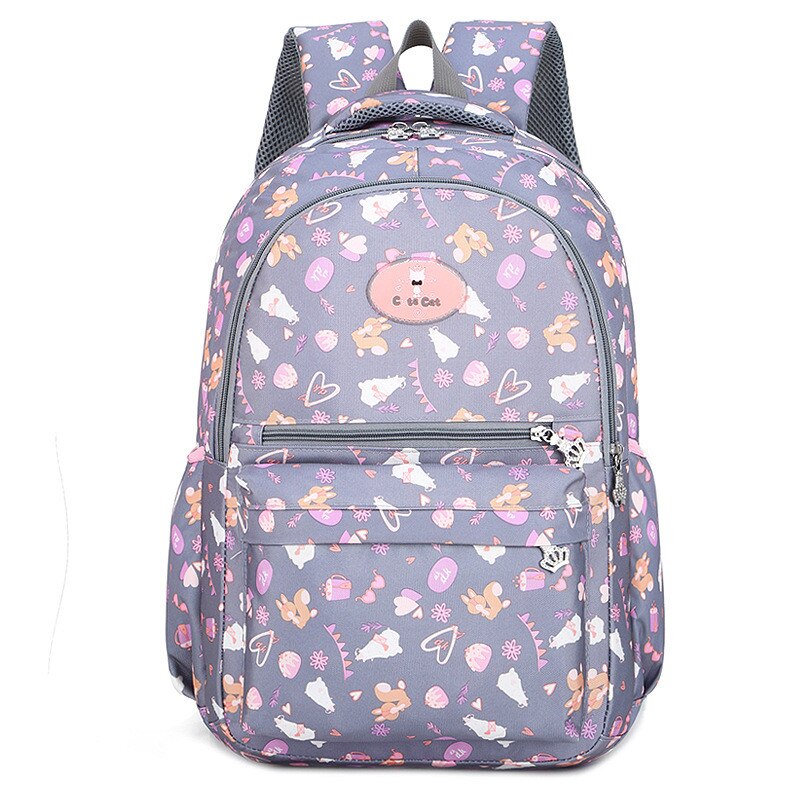 Enfants impression sacs à dos cartable étanche enfants sacs d'école pour filles sacs à dos scolaires durables enfants Mochila Infantil: gray