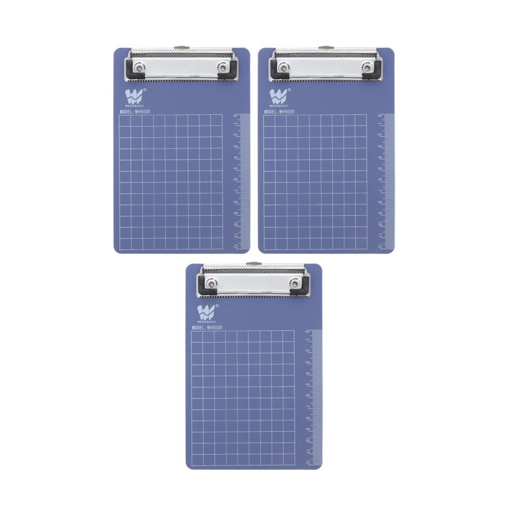 3pcs Writing Clip Board Hanging Menu Order Writing Board Holder for Writing Use A4 (Blue)