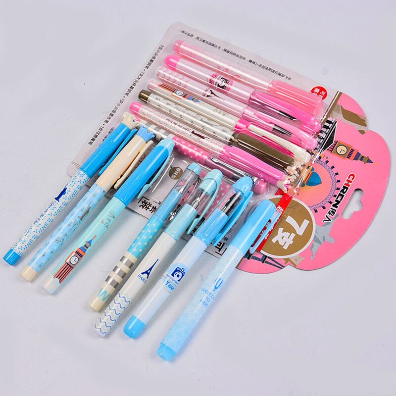 Cute fountain pens for school supplies Erasable Fountain Pen ink set Office Stationery for Kids Students