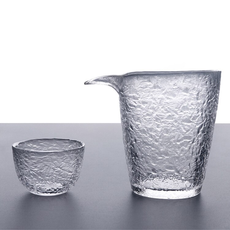 Japanese Glass Fair Mug Early Snow Tureen Fair Mug Complete Set of Tea Set Drawing Gold Hammer Eye Pattern Gaiwan Teacup