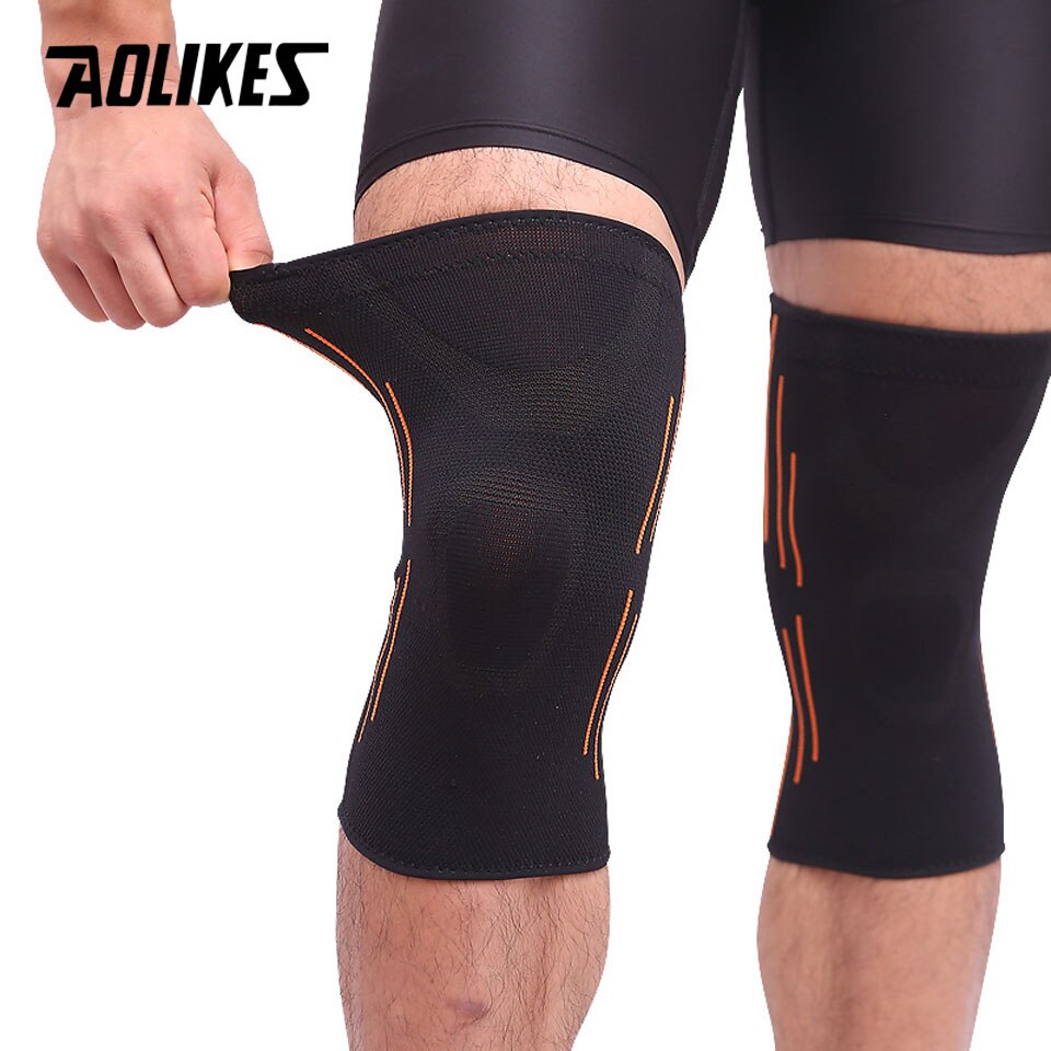 Aolikes 1 pari urheilu turvallisuus jalkapallo polvisuoja koripallo polvisuojat urheilutarvike joustava polvisuoja polvituki