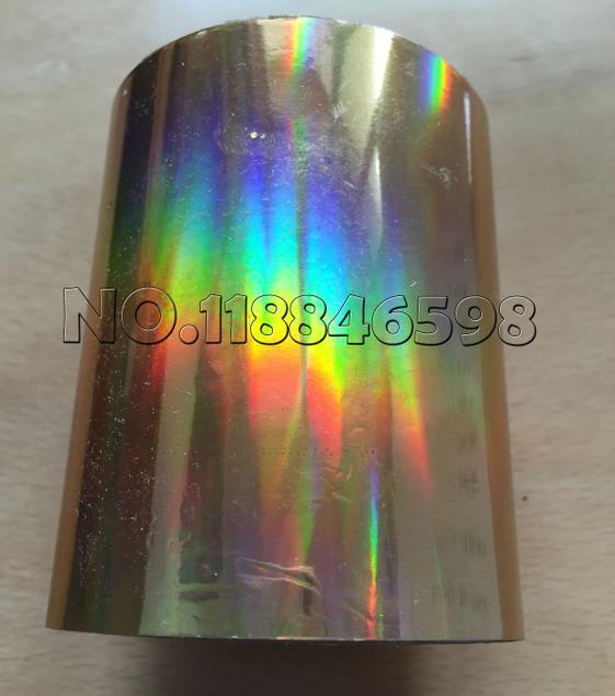 Holografisk foliestämpling för papper eller plast guldfärg 80 mmx 120m diy vackert kort: Laserguld