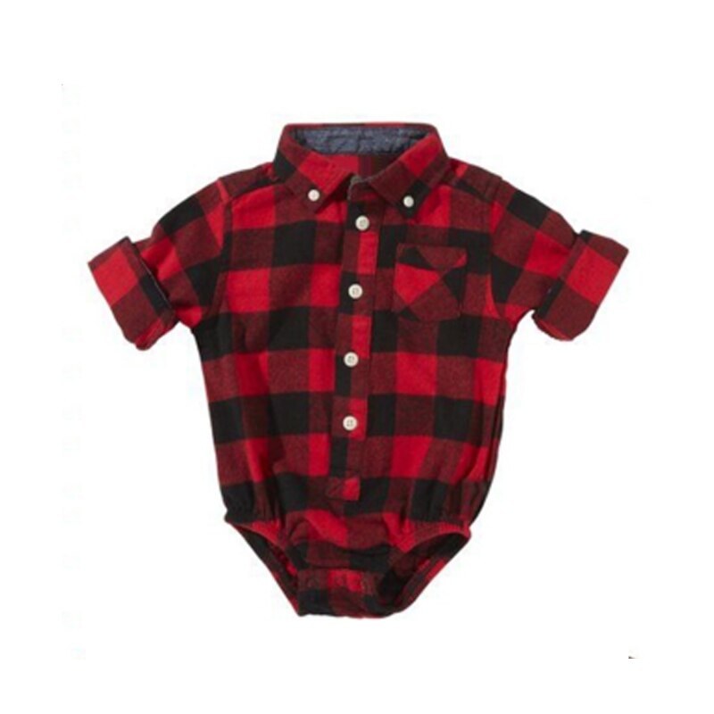 Geckatte Infant Clothing Red Plaid Shirt Little Triangle Romper Baby Girl Clothes Plaid Baby Boy Clothes Born Baby: 9M