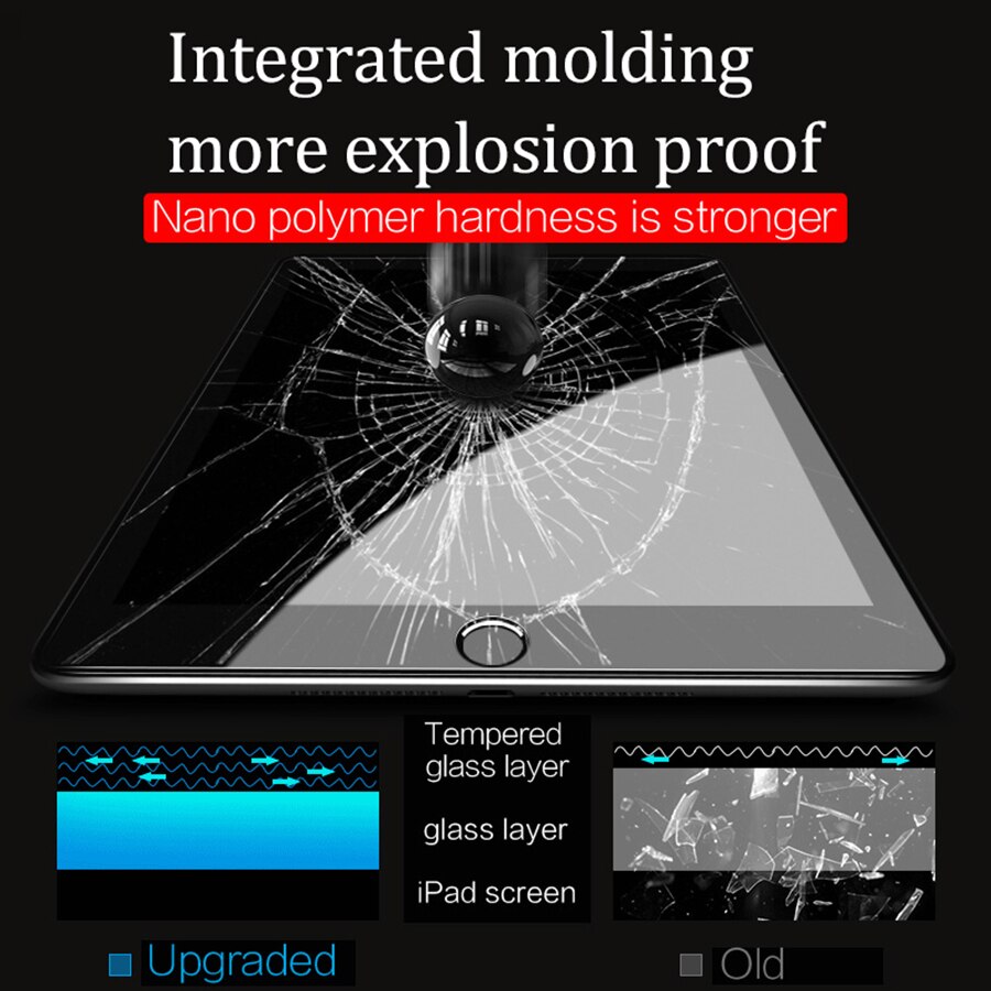 Protector de pantalla de vidrio templado 9H para Ipad, Protector de pantalla para Ipad , Mini 1, 2, 3, 4, 5, Air Pro 9,7, , 10,5, Air1, Air2, 7,9 pulgadas