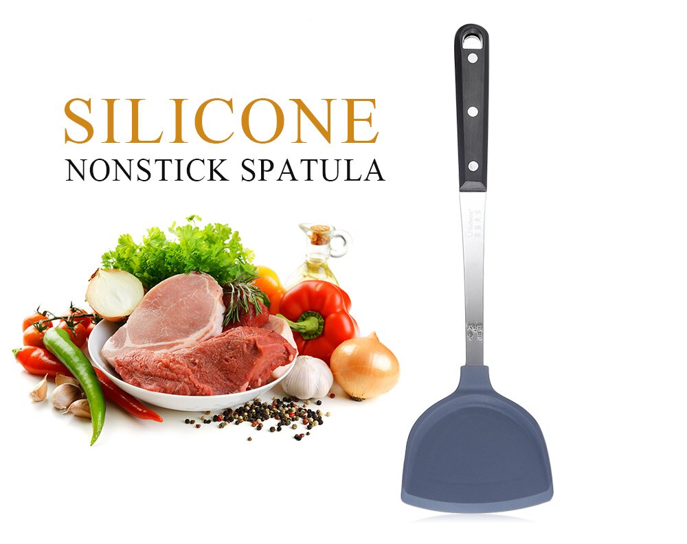 Siliver Stainless Steel Turners Giforhome Heat Resistant Silicone Nonstick Turners Cooking Utensils Kitchen Tools