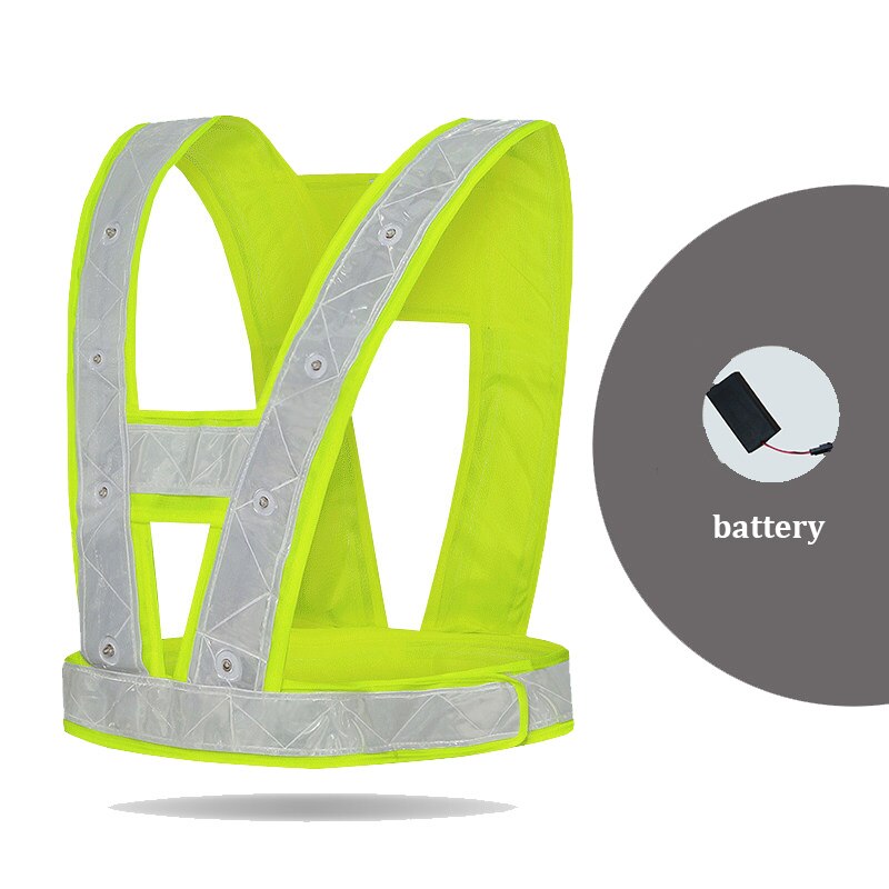 Safety Led Vest Reflective Led Vest Safety Vest Led Lights Fluorescent Yellow Vest With Led Lamps