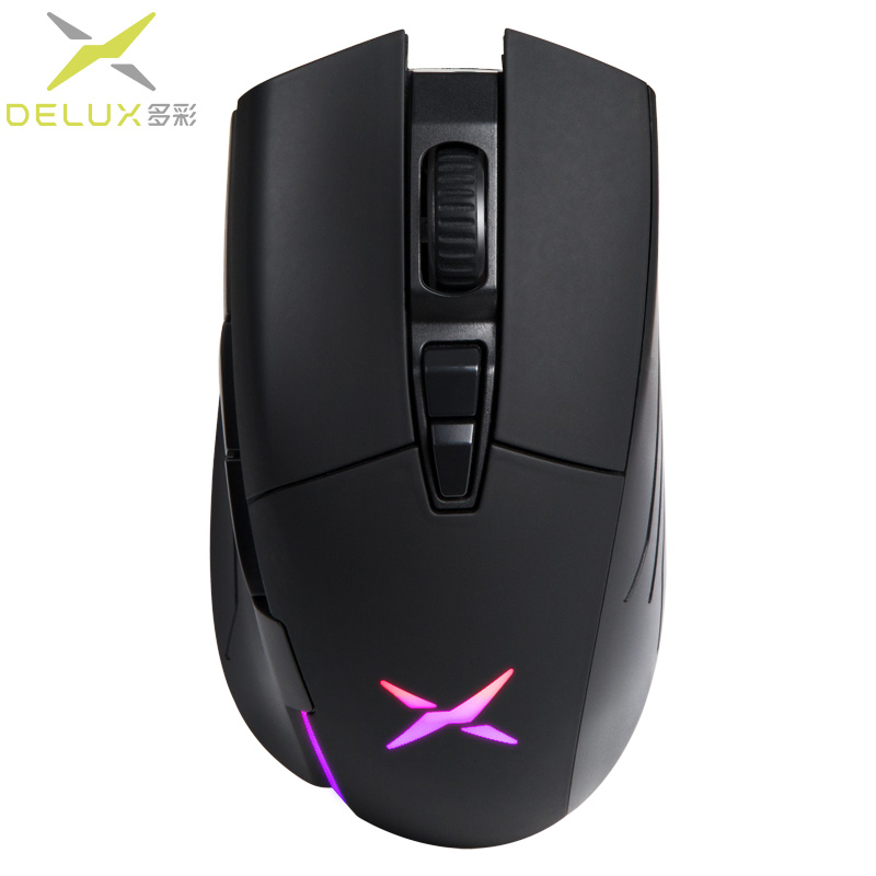 DELUX M522GL 3389 Sensor 16000 DPI wireless Gaming Mouse Ergonomic Mouse RGB 7 Programmable Buttons Mice For PC Game User