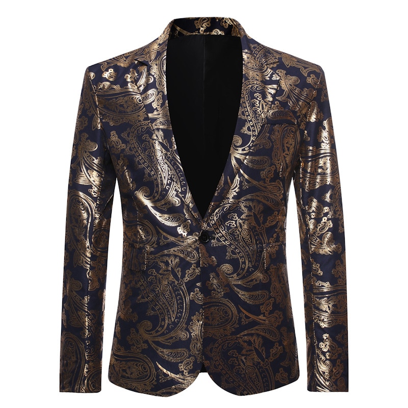 Blazer Hipster à Motif Léopard – Coupe Ajustée, Col En V, Manches Longues, Pour Fête à Thème