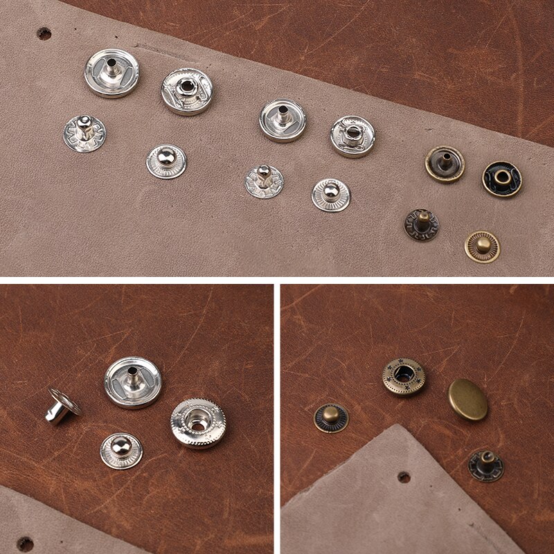 Miusie 40 Set Lederen Snap Fasteners Kit Metalen Drukknopen Naaien Knop Snap Fasteners Voor Leer Craft En Kleding Handgemaakte