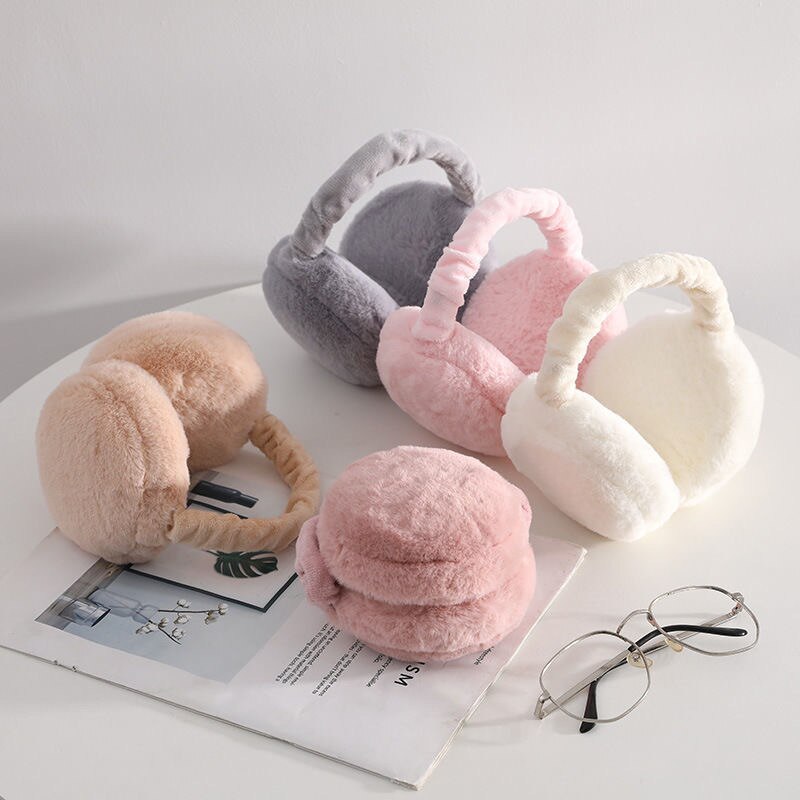 Winter Plush Warm Earmuffs for Women Men Solid Color Earflap Outdoor Cold Protection Ear-Muffs Adjustable Ear Warmer