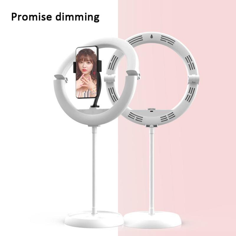 10 "Led Selfie Vouw Ring Licht 26 Cm Telescopische Vouwen Dimbare Desktop Ring Vullen Lamp Voor Live Make-Up/fotografie