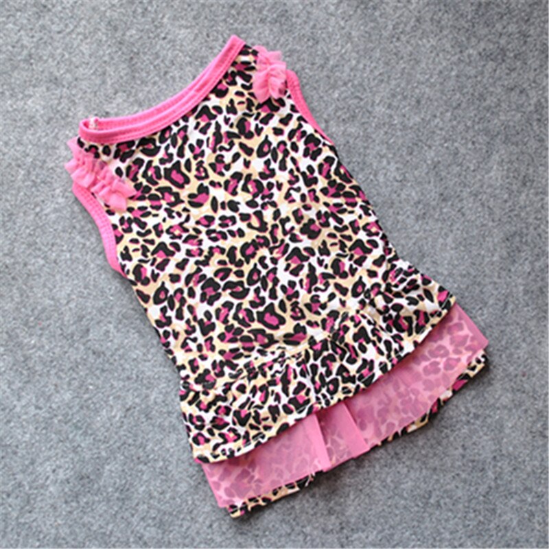 1Pc Leuke Hond Rok Lente Zomer Herfst Luipaard Vest Lace Fillibeg Tiered Rok T-shirt Mooie Kittens Puppies Trendy dragen