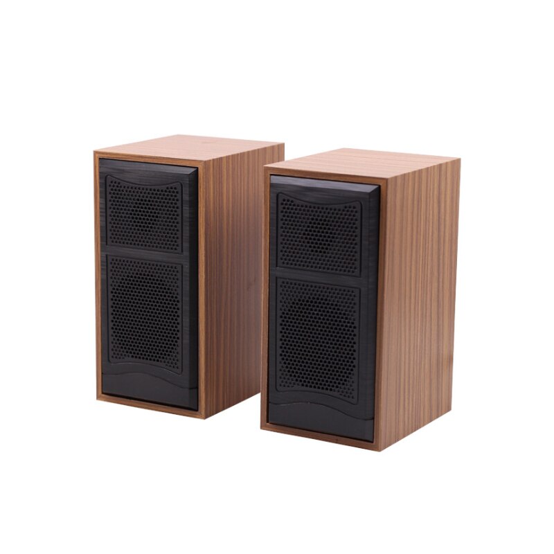 Computer Speakers Usb Bedrade Combinatie Soundbox Super Bass Mini Houten Pc Speaker Stereo Muziekspeler Subwoofer Sound Box: Wood color