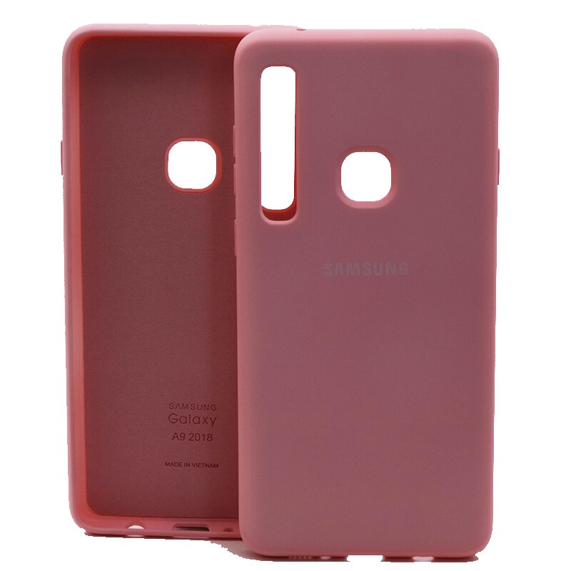 Dla Samsung A9 2018 przypadku cukierki kolor miękkiego silikonu zderzak przypadki na Samsung Galaxy A9 2018 przypadku telefonu dla Samsung A9 2018 okładka: Pink