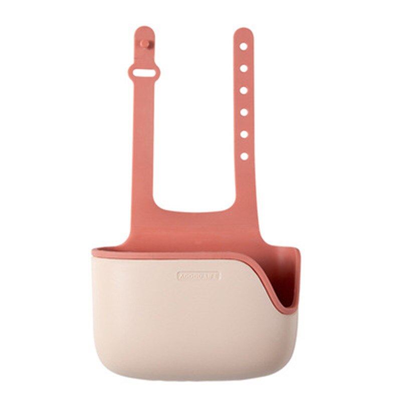 Kitchen Gadget Accessories Sink Shelf Sponge Drain Rack Bathroom Holder Kitchen Storage Suction Cup for Kitchen Organizer Sink: Pink