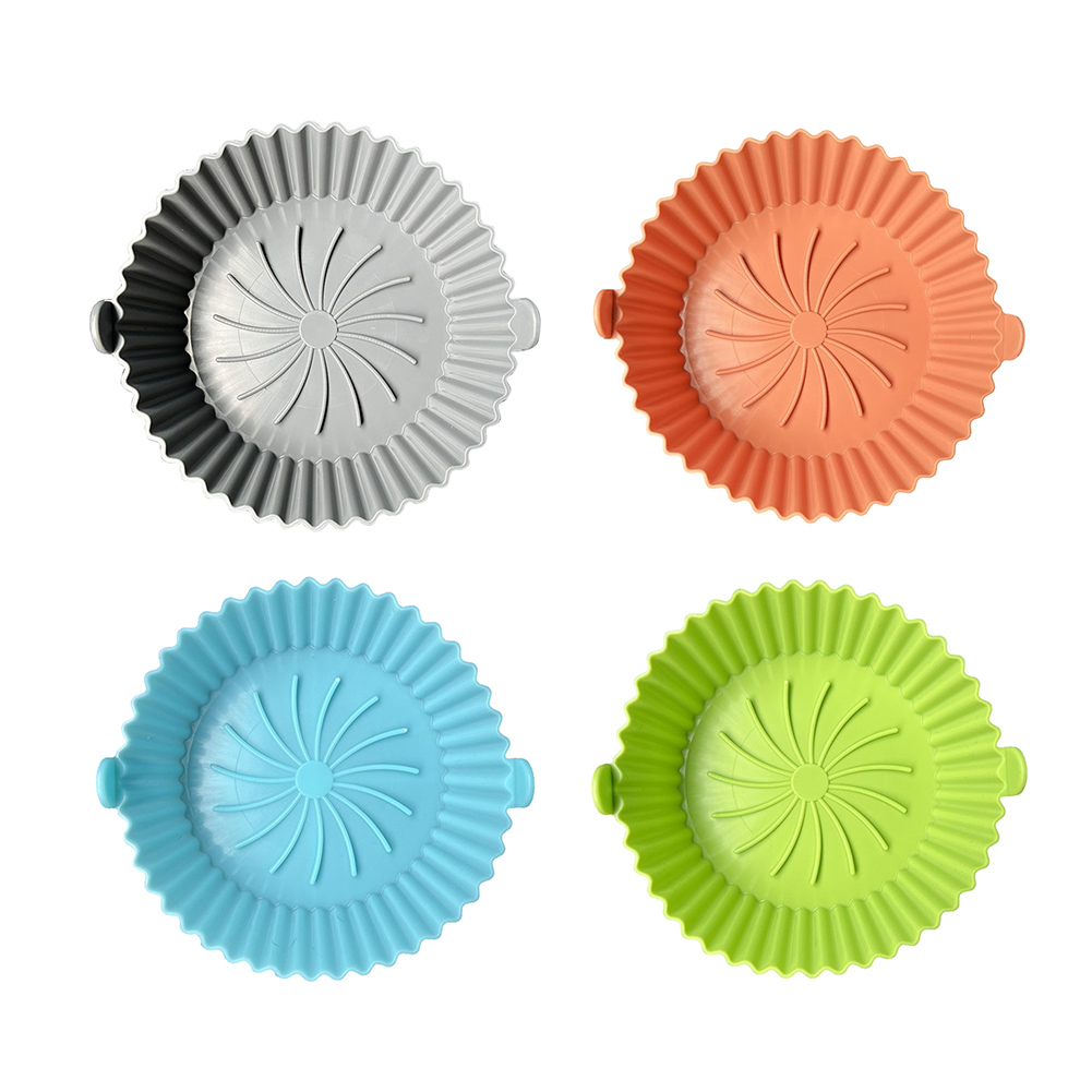 Alfombrilla de silicona para freidora de aire de 7,5/6,3 pulgadas, pergamino, almohadilla de vapor de grado alimenticio, forro interior para hornear, alfombrillas de aceite de cocina, cesta para hornear