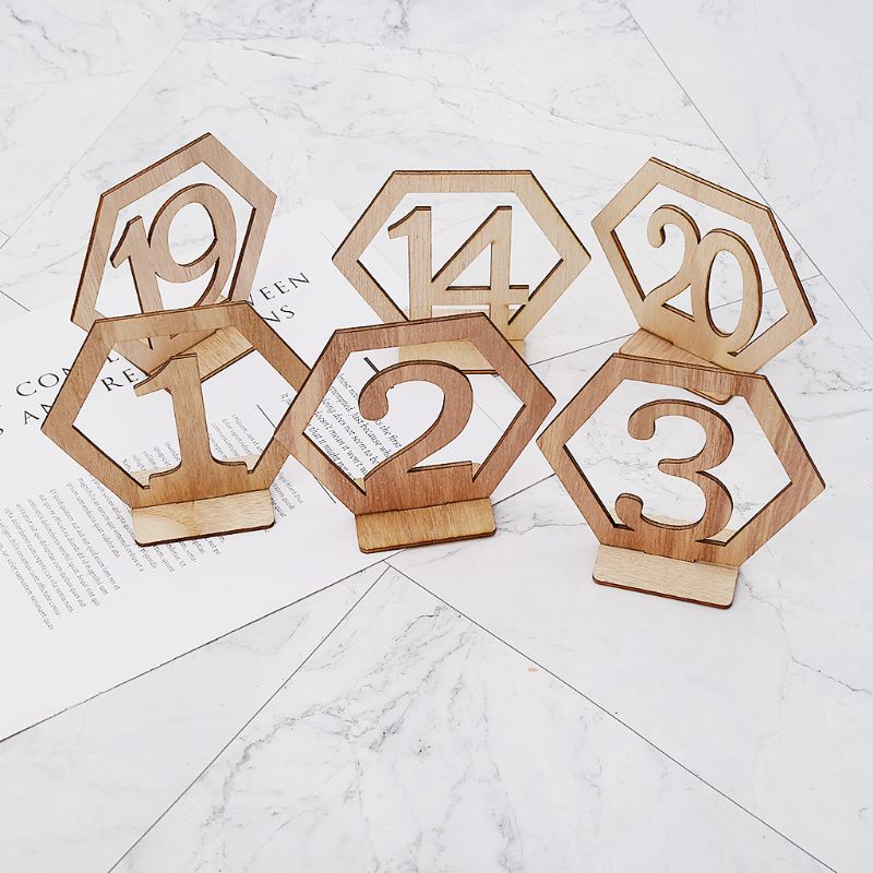 Ensemble de chiffres de Table en bois, 10 pièces, 1-10 chiffres avec Base, de décoration pour fête d'anniversaire et de mariage