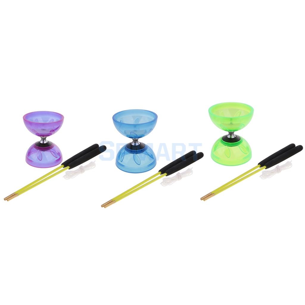 3Pcs Rubber Chinese Yoyo Professionele Jongleren Diabolo Yoyo Set Yo Yo + Stok + String Triple Lager Diabolo Classic speelgoed