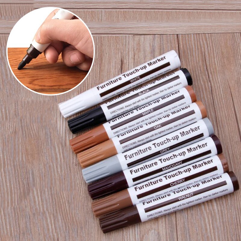 8 Kleuren Houten Meubels Touch Up Markers Pen Hout Krassen Herstellen Marker Kras Verf Pen Diy Hout Composiet Reparatie Tool