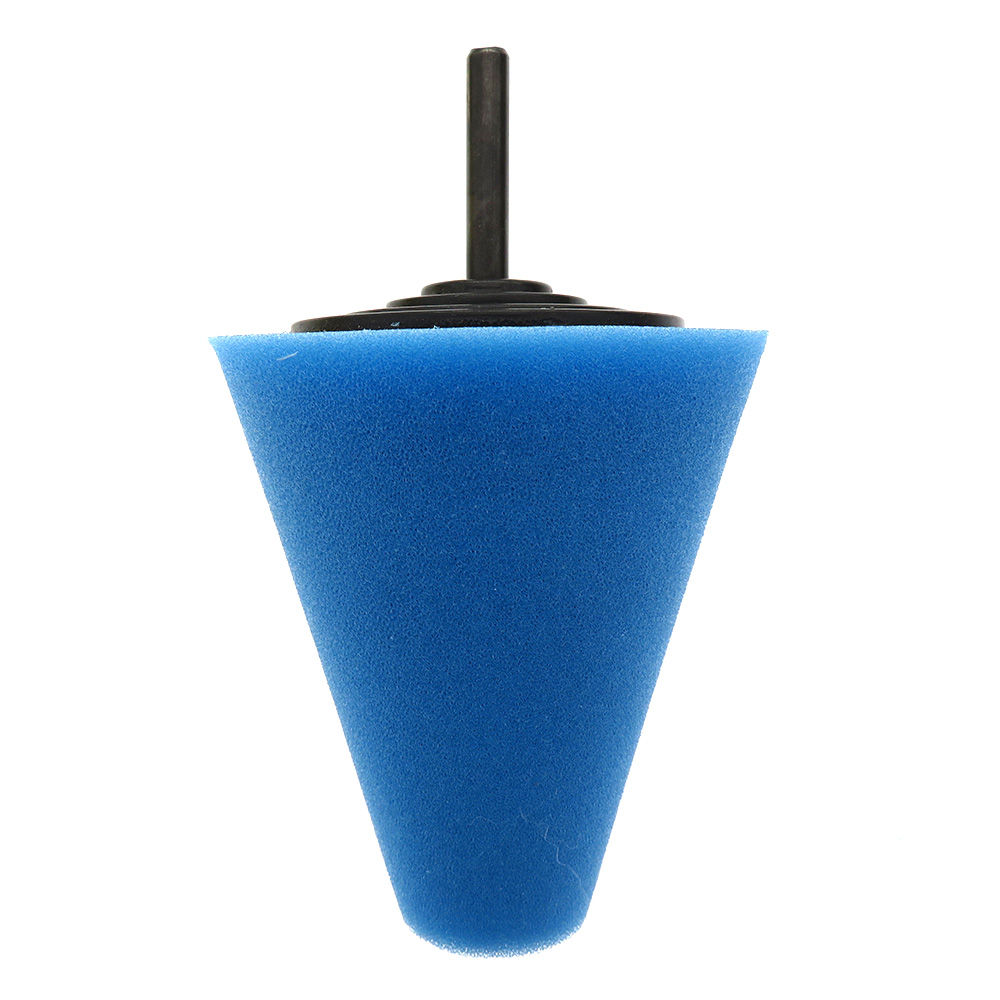 Juego de Herramientas de taladro eléctrico, almohadilla de pulido de esponja, almohadillas de pulido de coche en forma de cono para limpieza de cubo de rueda de coche: 1 PCS Blue