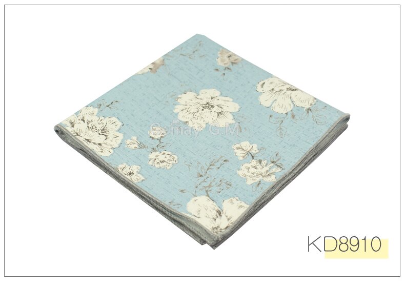 Merk casual heren katoenen zakdoeken geweven bloemenprint pochet heren bruiloft feest zakdoek zachte handdoeken zakdoek: Kd8910