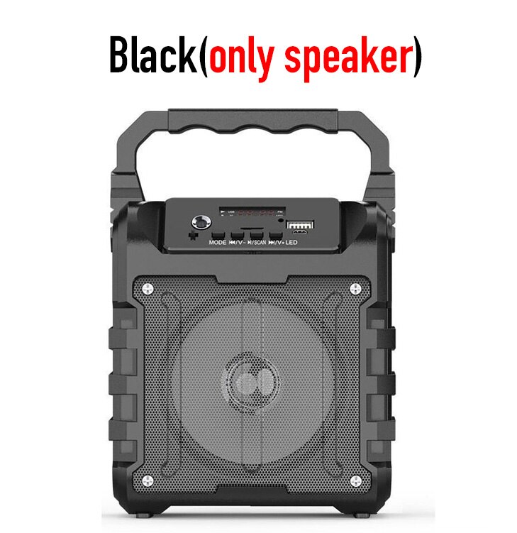 Haloooo Bluetooth Speaker Draadloze Draagbare Boom Box Ondersteuning Mic Input Outdoor Kolom Home Theater Muziek Center Systeem 1200 Mah: only black speaker