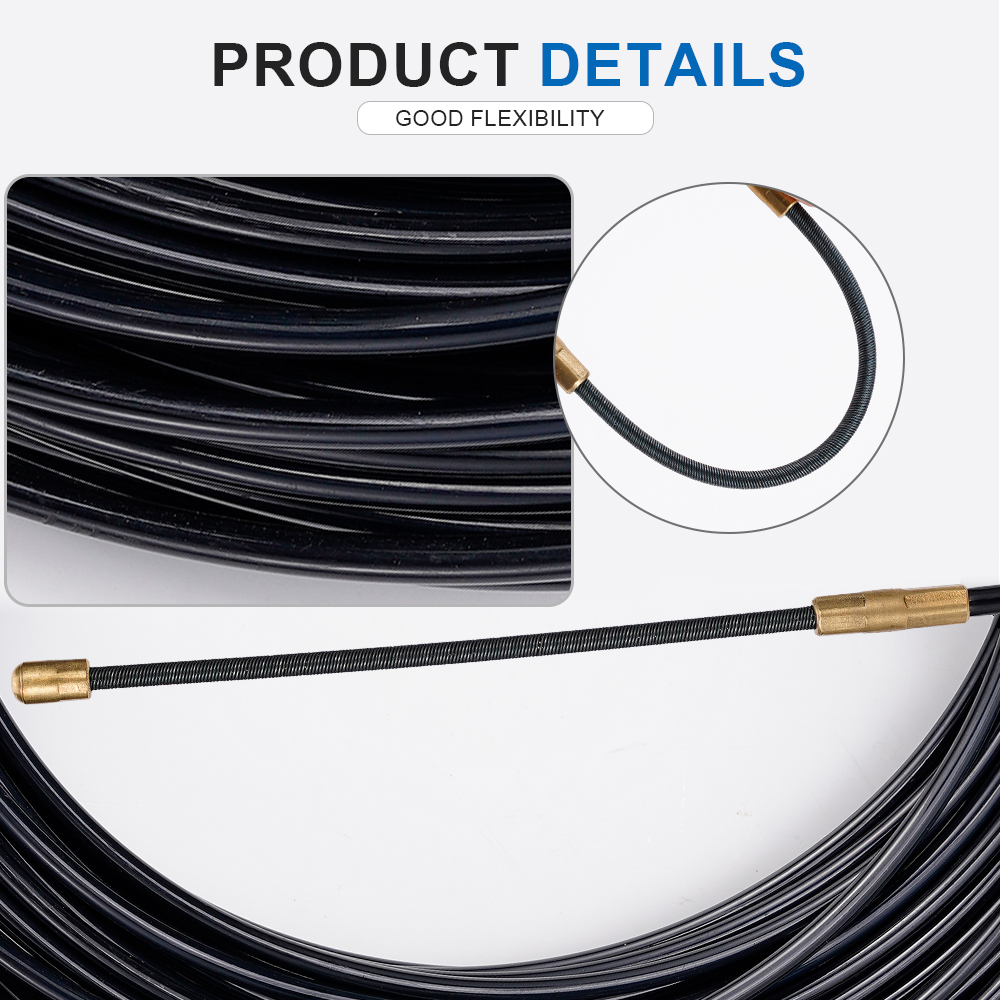 Extractor de cables de 3mm, 5M-40M, guía, extractor de empuje, Cable de pared de nailon, plomo, cinta de resorte para electricista, enhebrador de conducto, herramienta de ayuda para cableado