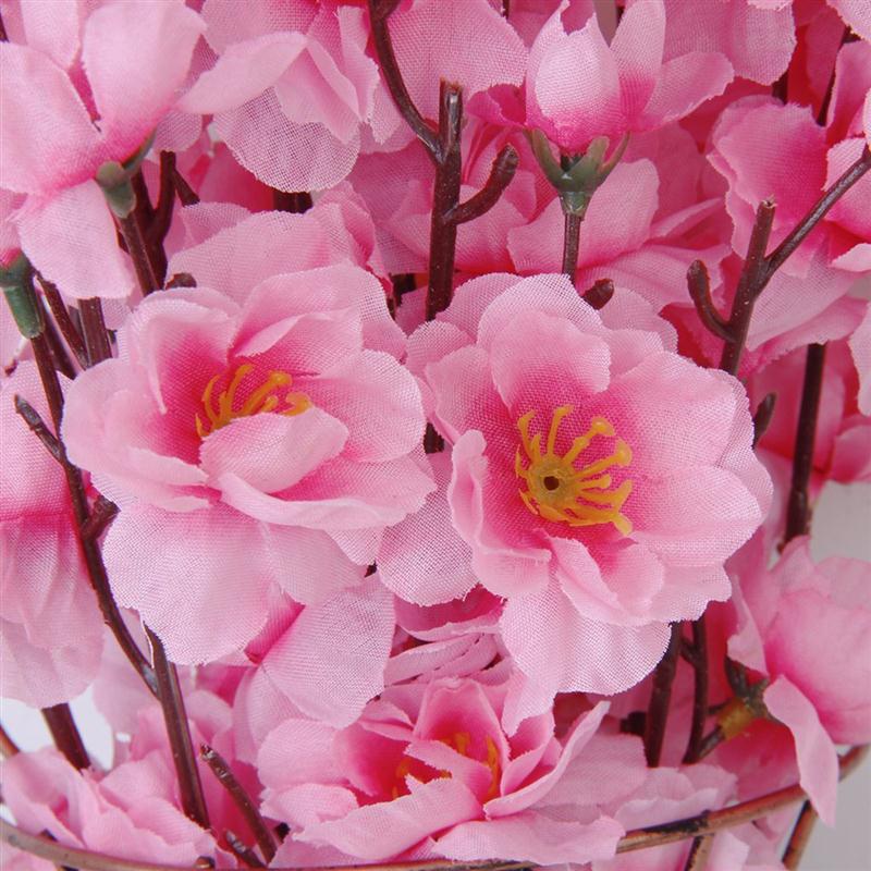 6pcs Peach Blossom Simulation Flowers Artificial Flower Silk Bouquet Real Touch Flowers For Home Wedding Decorative Wreaths