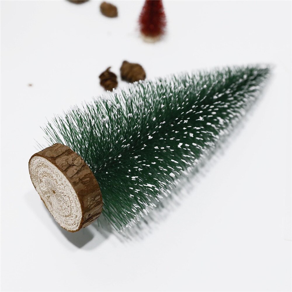 1pcs mini Christmas tree pine needle flocking stained white cedar desktop ornaments DIY shooting prop scene decoration рождество