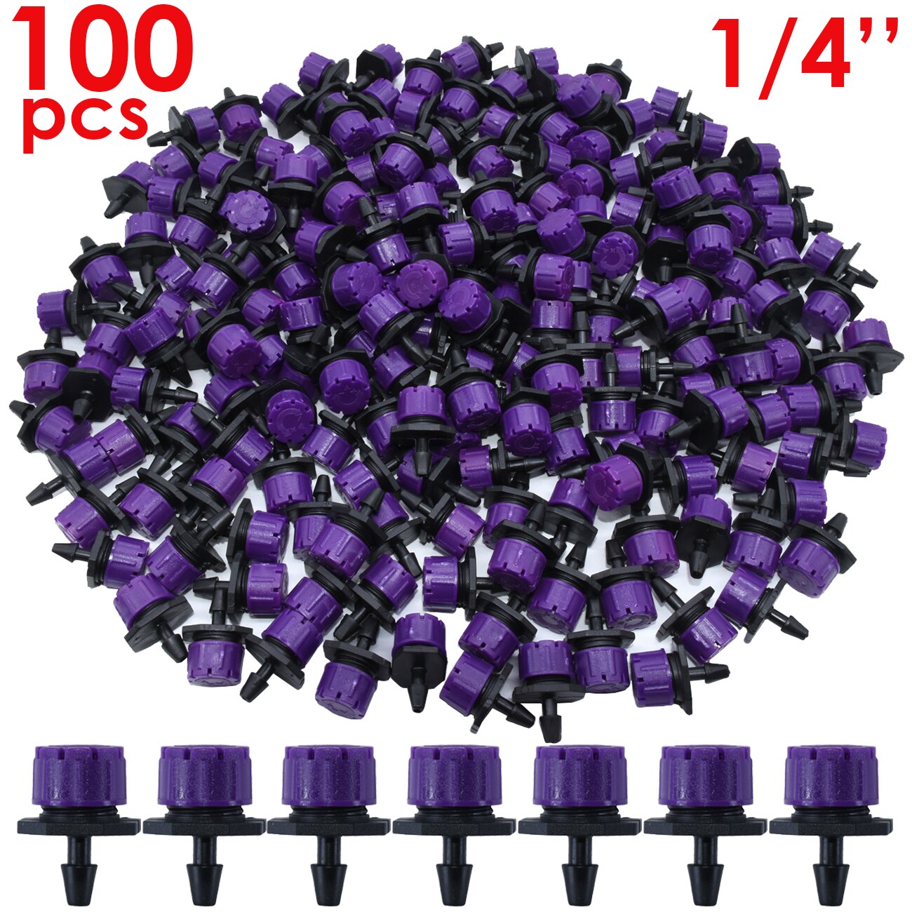 30-500 Stuks Verstelbare 1/4 Irrigatie Misting Druppelaar Sprinkler Emitter Micro Drip Tuin Watering Tool Balkon Tuin Kas: Bruin