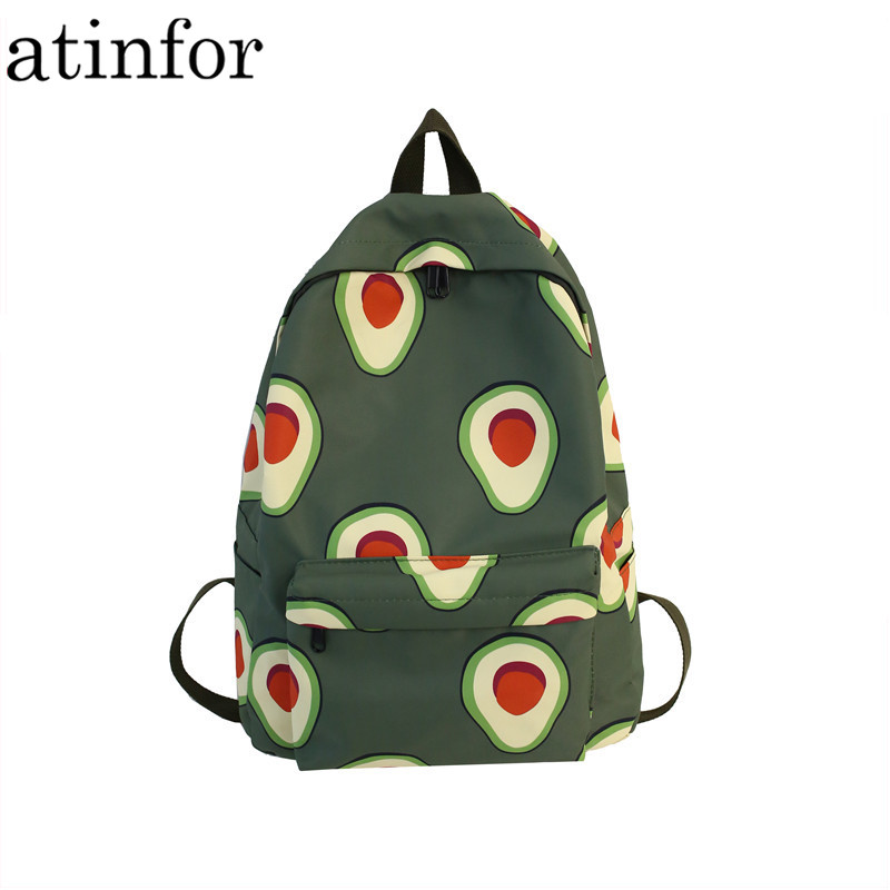 Atinfor femmes en Nylon mignon fruits impression sac à dos sac d'école pour adolescente étanche voyage sac à dos femme