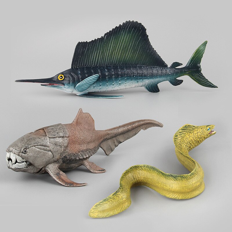 Modell Marine Organismus Meer Aal Dunkleosteus Segelfisch Solide Meeresboden Ebene freundlicher Spielzeug Kognitive: drei a einstellen von 317G