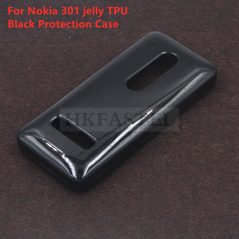 HKFASTEL 301 Housing For Nokia 301 Single Dual SIM Card Mobile Phone Cover Case + English Russian Arabic Keypad + Tool: 301 Black Case