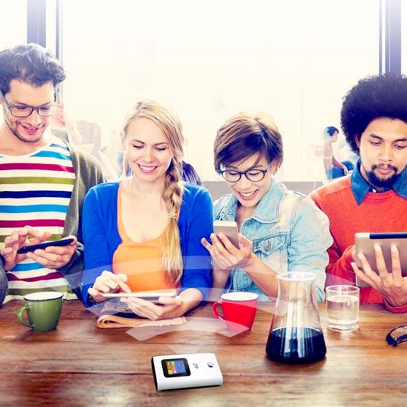 4g routeurs wi-fi mifi 4g lte, point d'accès wi-fi mobile de poche, batterie externe 5200 mah, carte sim globale fdd/tdd