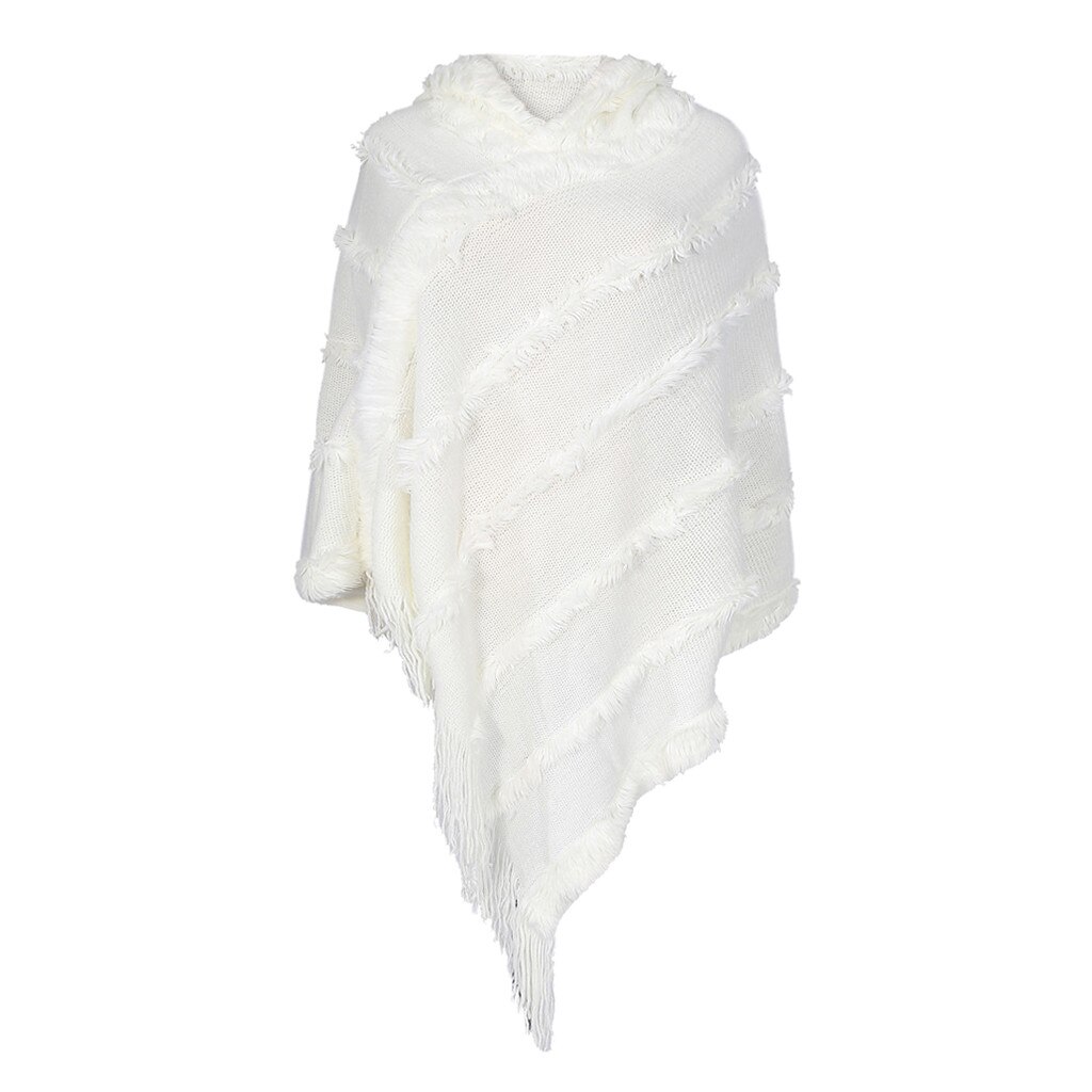 Tørklæde kvinder vinterstribet kvast sjal og omslag tykt varmt tæppe tørklæde oversize hættetrøjer ponchos capes echarpe #yjg