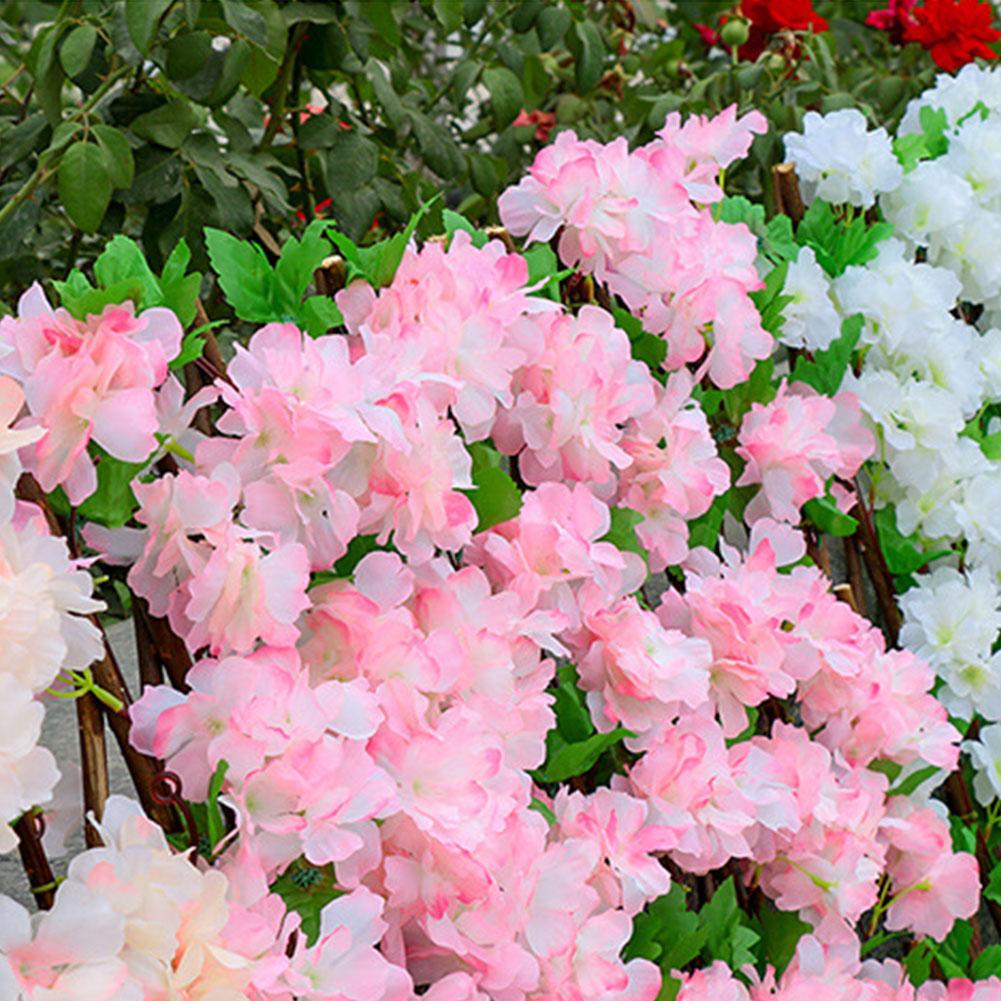Træ hæk med kunstige blomster blade have dekoration screening ekspanderende espalier privatliv skærm
