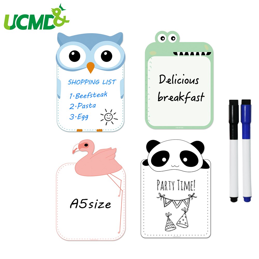 Creatieve Magnetische Whiteboard Sticker Voor Koelkast Koelkast Uitwisbare Schrijven Tekentafel Herinnering Opnemen Memo Bericht 4Pcs