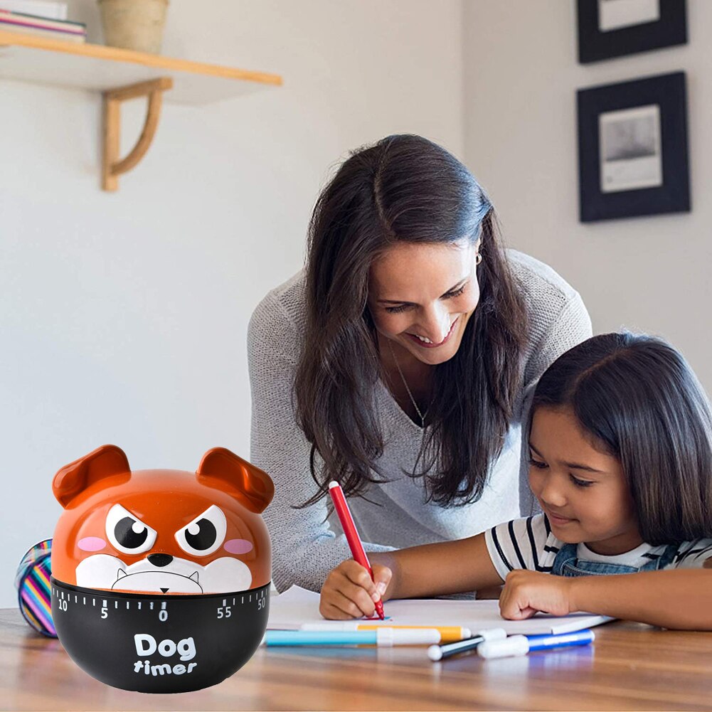 Cartoon Dog Kitchen Timer Cooking Alarm Countdown Mechanical Timer 60 Minutes for Household Kitchen Easy Supplies