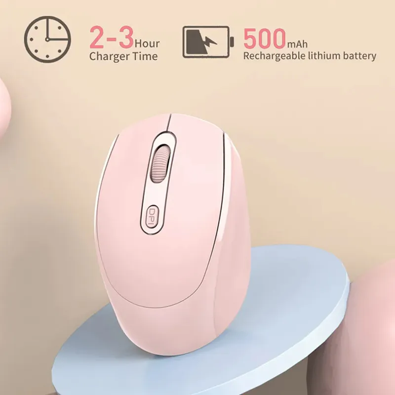 Wireless Bluetooth Mouse 2.4G Gaming Mice 1600DPI Rechargeable Mouse for Desktop Laptop USB Adapter PC Accessories