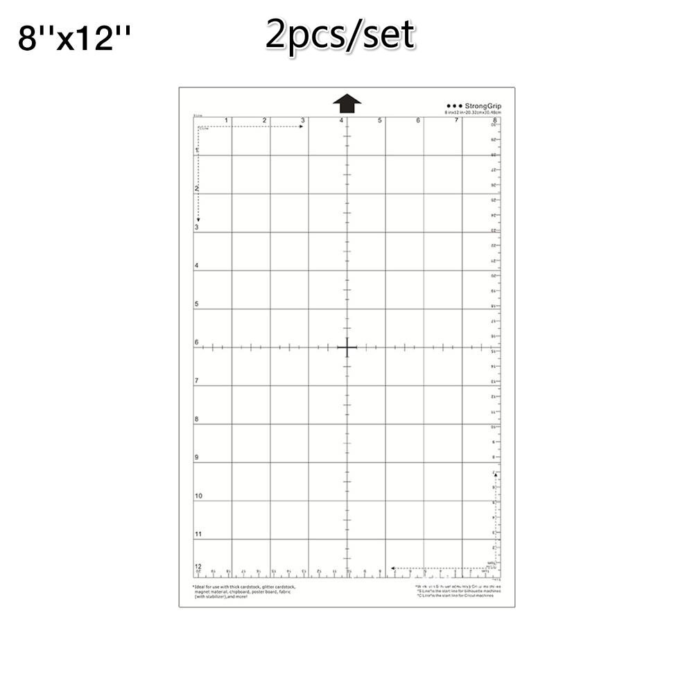 2 stk erstatningsskæremåtte gennemsigtig klæbende måttepude med målegitter 12*12- tommer til silhouette cameo plotter maskine: 2 stk. 8 x 12 tommer