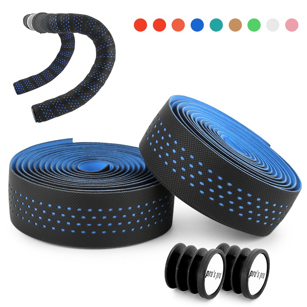 Zachte Racefiets Fietsstuur Tape Kurk Eva Pu Handvat Bar Tape Professionele Fietsen Demping Anti-Vibratie wrap: Blue