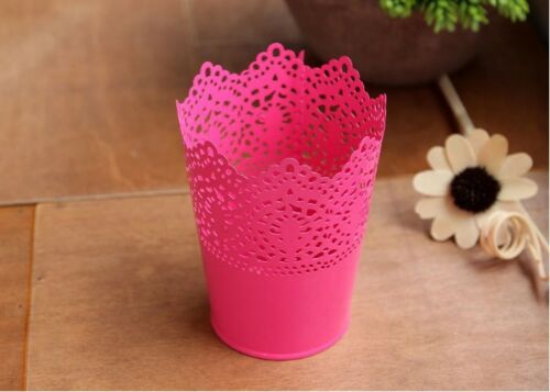 Metalen Holle Bloem Pen Potlood Pot Container Organizer Make Borstel Houder Leuke: Rood